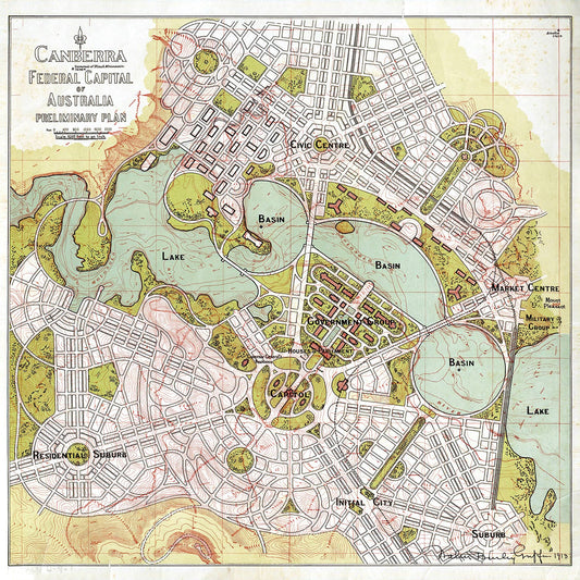 Canberra preliminary plan, circa 1914